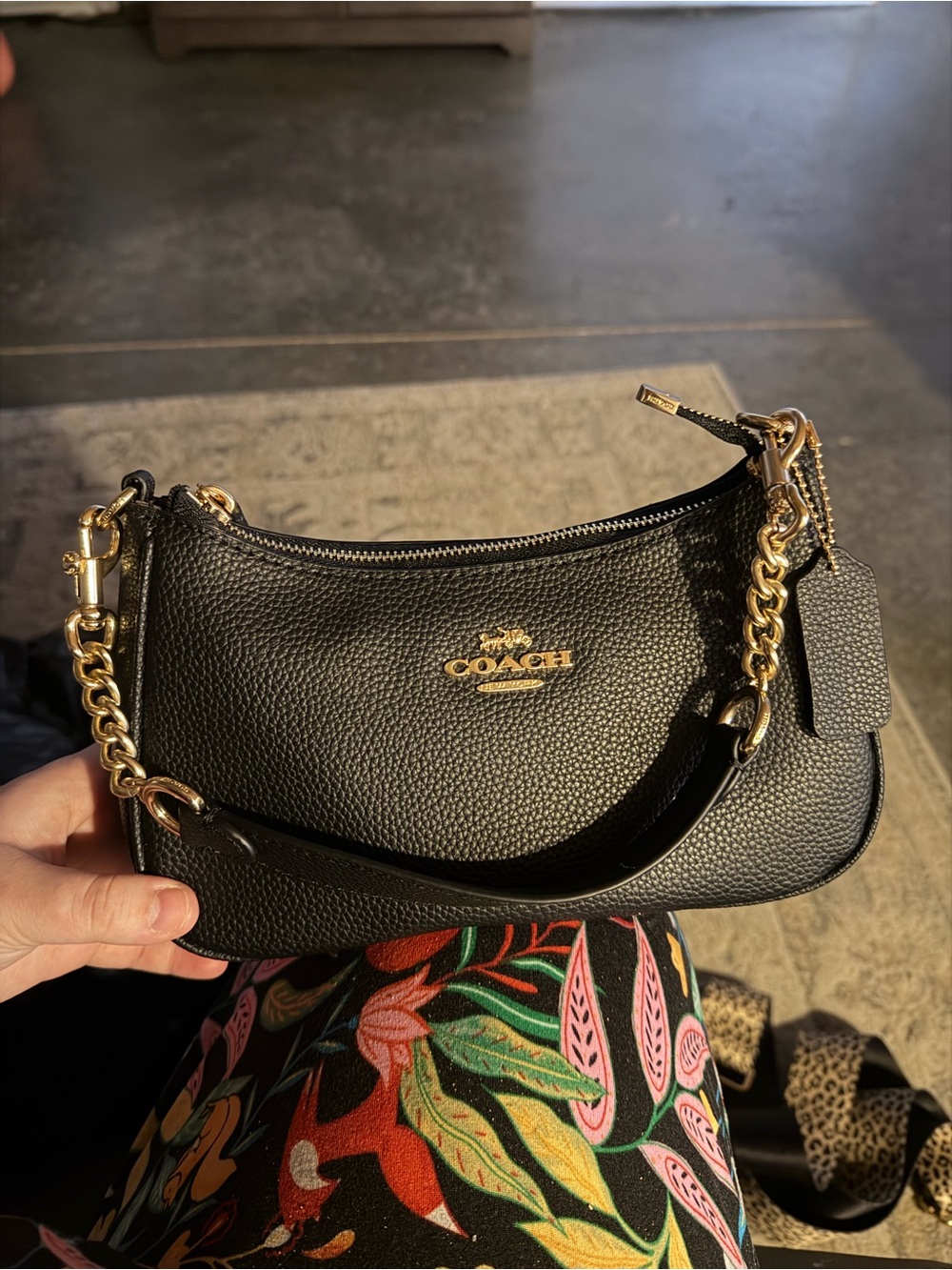SOLD (NWOT) Coach Black Teri Shoulder Bag with Gold Hardware